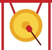 Yellow And Red Illustration of Gong Icon. vector