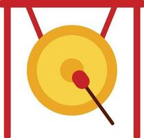 Yellow And Red Illustration of Gong Icon. vector