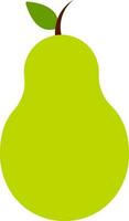 Isolated Green Pear Icon In Flat Style. vector