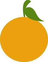 Flat Style Tangerine Icon In Yellow And Green Color. vector