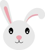 Rabbit Or Bunny Face Icon Flat Style. vector