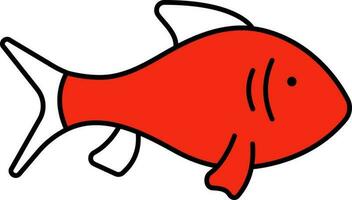 Red And White Carp Fish Icon Or Symbol. vector