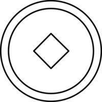 Qing Ming Money Coin Linear Icon. vector