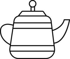 Black Stroke Illustration Of Tea Pot Icon. vector