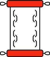 Chinese Scroll Letter Red And White Icon. vector