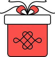 Chinese Gift Box Red And White Color. vector