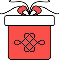 Chinese Gift Box Red And White Color. vector