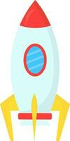 Flat Rocket Icon In Red And Yellow Color. vector