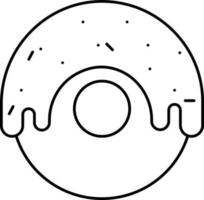 Isolated Donuts Icon In Black Outline. vector
