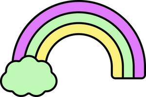hermosa arco iris vistoso icono o símbolo. vector