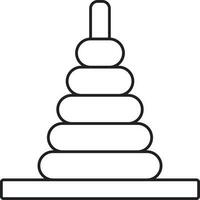 Illustration Of Ring Stacker Icon In Line Art. vector