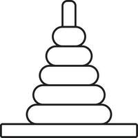 Illustration Of Ring Stacker Icon In Line Art. vector