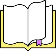 Open Book Yellow Icon In Flat Style. vector