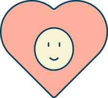 Isolated Baby Inside Heart Icon In Peach And Yellow Color. vector