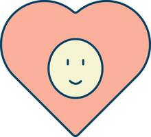 Isolated Baby Inside Heart Icon In Peach And Yellow Color. vector