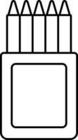 Open Crayon Color Box Linear Icon. vector