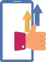 Grow Like Follower In Smartphone Screen Colorful Icon. vector