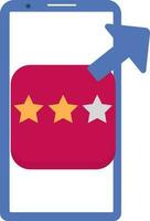 Star Rating Message Send With Smartphone Colorful Icon. vector