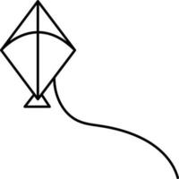 Flying Kite Icon Or Symbol In Linear Style. vector