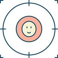 Target Baby Icon In Peach And Yellow Color. vector