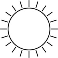 Black Linear Style Sun Icon Or Symbol. vector
