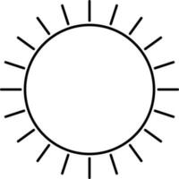 Black Linear Style Sun Icon Or Symbol. vector