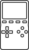Black Thin Line Art Of Gameboy Icon. vector