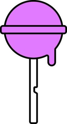 Drip Lollipop Flat Icon Or Symbol In Pink Color.
