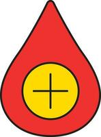 Blood Icon In Red And Yellow Color. vector