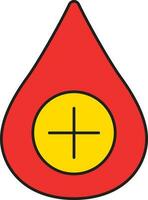 Blood Icon In Red And Yellow Color. vector