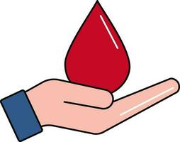 Blood Donation Colorful Icon In Flat Style. vector