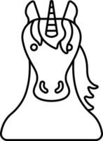 Unicorn Mythical Creature Black Stroke Icon. vector