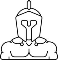 Black Outline Of Spartan Cartoon Character Icon. vector