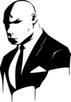 Pitbull - Black and White Isolated Icon - Vector illustration