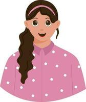 Beautiful Smiley Young Girl Character On White Background. vector