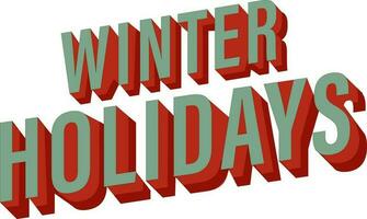 3D Winter Holidays Text Against White Background. vector