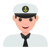 Male Navy Character On White Background. vector