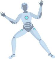Humanoid Robot Standing On White Background. vector