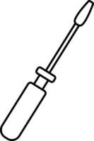 Isolated Screwdriver Icon In Thin Line Art. vector