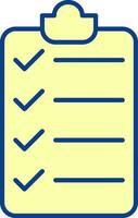 Check Paper Clipboard Icon In Yellow Color. vector