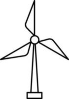 Isolated Windmill Icon In Line Art. vector