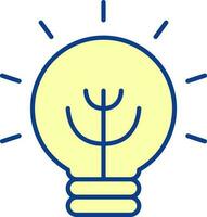 Illuminated Bulb Icon Or Symbol In Yellow Color. vector