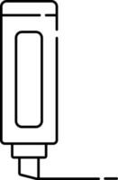 Isolated High Lighter Or Marker In Black Outline. vector