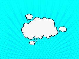 Cyan Dotted Background With Empty Clouds Shape. vector