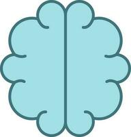 Flat Style Brain Icon Or Symbol In Blue Color. vector