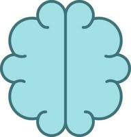 Flat Style Brain Icon Or Symbol In Blue Color. vector