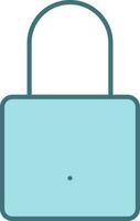 Flat Style Lock Icon In Blue Color. vector