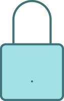 Flat Style Lock Icon In Blue Color. vector