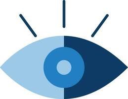 Blue Illustration Of Eye Flat Icon. vector