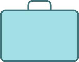 Isolated Suitcase Flat Icon In Blue Color. vector